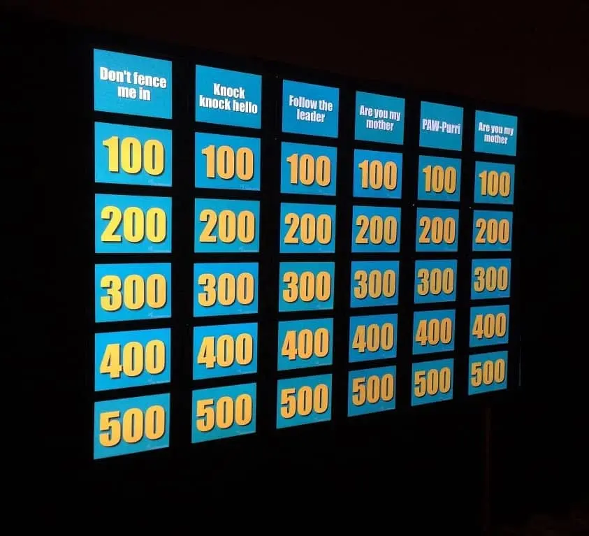 iPad jeopardy wall rentals