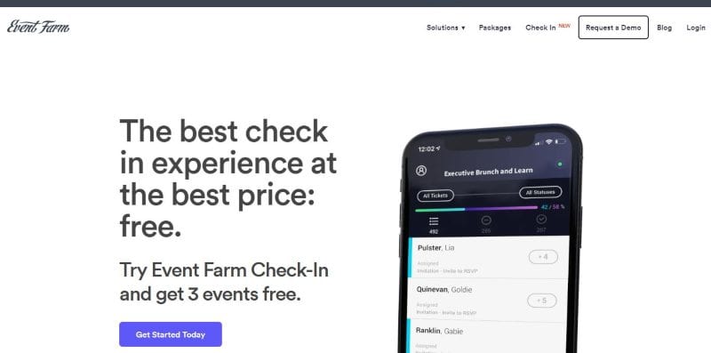 event farm check in app for events