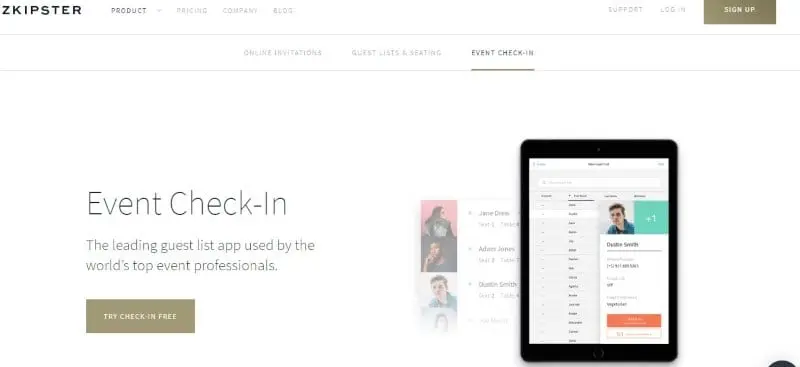 zkipster ipad check in app for events
