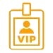 VIP badge icon for presenter management