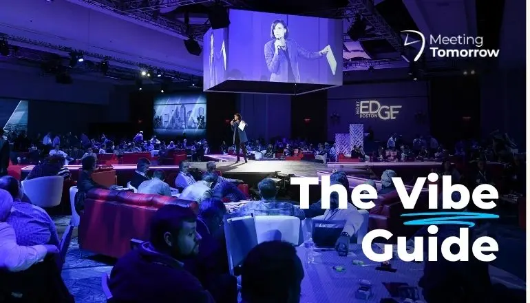 Corporate conference stage with custom lighting and scenic design